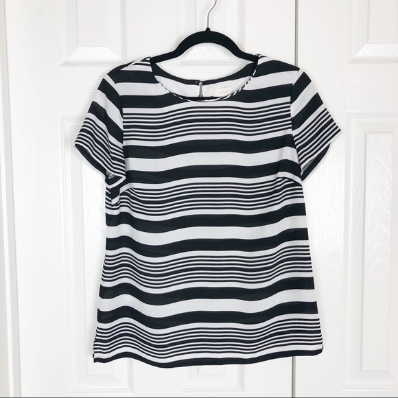 Chico’s Striped Black and White Blouse - Picture 1 of 8
